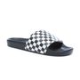 CHECKERBOARD SLIDE-ON SANDALS, (Checkerboard) White