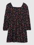 484115-00 Dětské šaty floral Lenzing™ Ecovero™ Černá