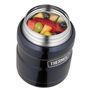 Food thermos with folding spoon and cup 470 ml mat black