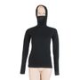 MERINO DF ladies long sleeve shirt with hood black