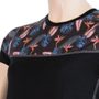 MERINO IMPRESS women's shirt neck sleeve black/floral