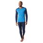 M MERINO 250 BASELAYER CREW, neptune blue heather-deep navy