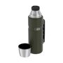 Beverage thermos with handle 1200 ml military green
