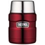 Food thermos with folding spoon and cup 470 ml red