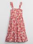 610821-00 Dětské květované midi šaty Růžová