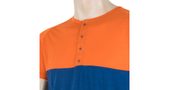 MERINO AIR PT pánské triko kr.rukáv s knoflíky oranžová/modrá