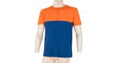 MERINO AIR PT pánské triko kr.rukáv s knoflíky oranžová/modrá