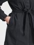 771697-02 Košilové mini šaty s kapsami Černá