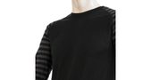 MERINO ACTIVE men's long sleeve shirt black/dark grey stripes