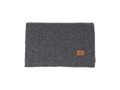 Rib Knit Scarf with Victorinox Leather Patch, Dark Grey