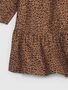 453624-00 Dětské šaty se vzorem leopard Hnědá