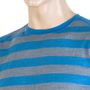 MERINO ACTIVE men's shirt neck sleeve blue stripes