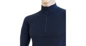 MERINO DF men's long shirt. sleeve zipper deep blue