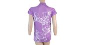 CYKLO FLOWERS ladies jersey neck sleeve purple