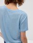 540638-00 Metalické tričko s příměsí lnu Modrá