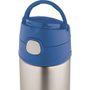 Baby thermos with straw 355 ml blue