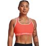 UA Crossback Mid Bra, Orange/white