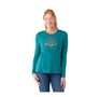 W FLORAL TUNDRA GRAPHIC LONG SLEEVE TEE, emerald green