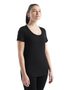 W Sphere II SS Scoop Tee, BLACK