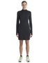 W Mer 260 Granary LS Half Zip Tee Dress, BLACK