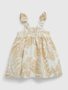 669788-00 Baby lněné šaty s čelenkou Béžová