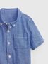 868321-00 Dětská lněná košile Modrá