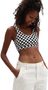 WM FLYING V PRINT BRA, BLACK-WHITE CHECKERBOARD