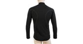 MERINO ACTIVE men's long sleeve shirt with stand-up zipper, black