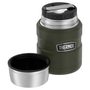 Food thermos with folding spoon and cup 470 ml military green