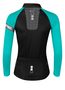 SQUARE women's long. sleeve, black and turquoise