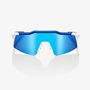 Speedcraft SL - Matte White/Metallic Blue - HiPER Blue Multilayer Mirror Lens