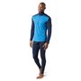 M MERINO 250 BASELAYER 1/4 ZIP, neptune blue heather-deep navy