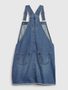 601034-00 Dětská džínová sukně s laclem Modrá