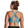 UA Crossback Mid Bra, Blue/green