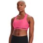 UA Crossback Mid Bra, Pink/black