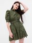 792564-00 Mini šaty s nabíranými rukávy Zelená