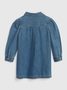 740201-00 Dětské džínové šaty Modrá