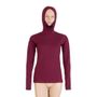 MERINO DF ladies long sleeve shirt with hood lilla