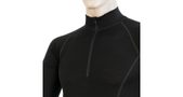 MERINO ACTIVE men's long sleeve shirt with stand-up zipper, black