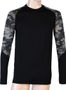 MERINO IMPRESS men's long shirt. sleeve, black/honeycomb