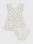 600836-00 Baby květované šaty s logem Bílá