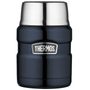Food thermos with folding spoon and cup 470 ml dark blue