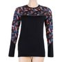 MERINO IMPRESS ladies long sleeve shirt, black/floral