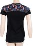 MERINO IMPRESS women's shirt neck sleeve black/floral