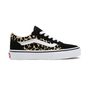 UY OLD SKOOL, (FLOCKED LEOPARD) BLACK/TRUE WHITE