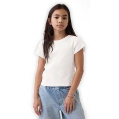 GAP 887298-01 Dětské žebrované tričko s logem Bílá
