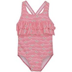 COLOR KIDS Swimsuit W. frills, AOP-5039-Plumeria