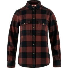 FJÄLLRÄVEN Övik Heavy Flannel Shirt W, Dark Navy-Maroon