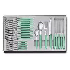 VICTORINOX Swiss Modern, table set (tomato knife), 24pcs, 11cm, wavy, mint