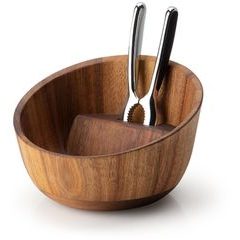 CONTINENTA Nut bowl with slanted edge with acacia nutcracker